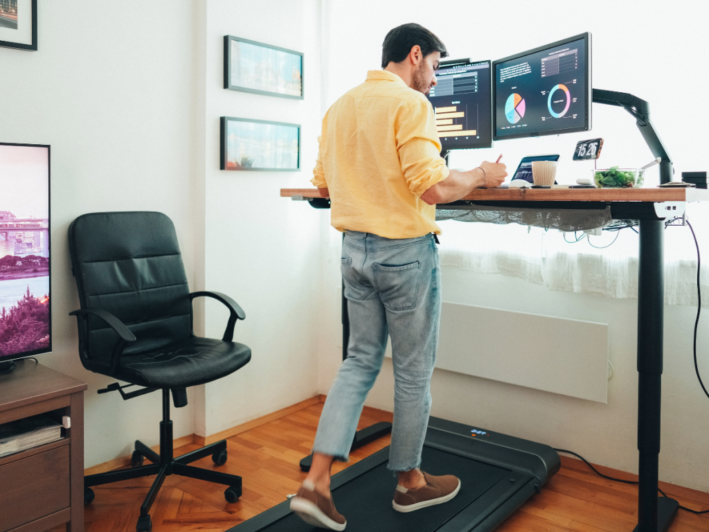 how to store under desk treadmill