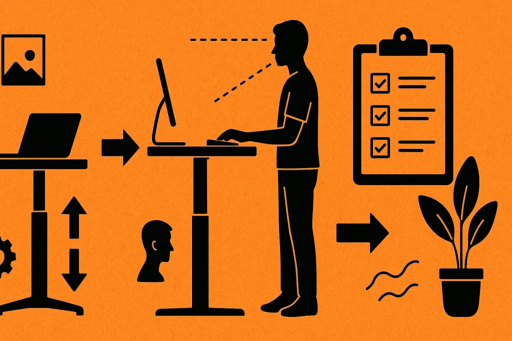 how to set up an ergonomic office with a standing desk